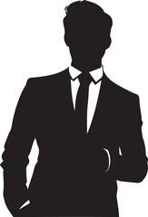 Business man vector silhouette, Stylish man vector silhouette black color