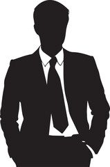 Business man vector silhouette, Stylish man vector silhouette black color