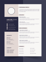 Minimalist resume or cv template, Corporate resume template, Simple and clean resume design