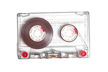 retro audio cassette tape isolated on white background