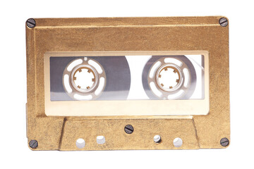Gold retro audio cassette tape