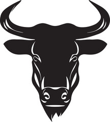 Bull Head vector silhouette Illustration