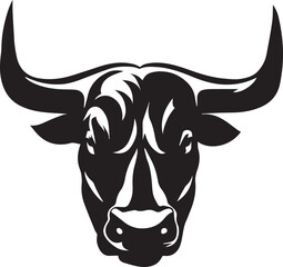 Bull Head vector silhouette Illustration