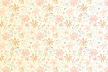 Petals Elegance_a delicate dance of blossoms with PapayaWhip backgroung