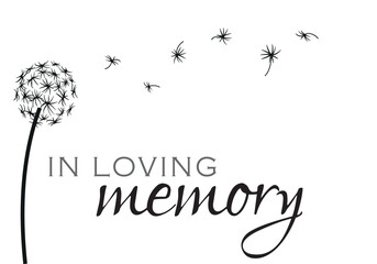 Blown dandelion. Memorial postcard.