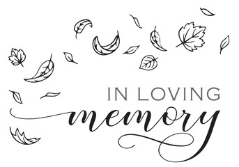 Leaves in wind. Funeral illustration.