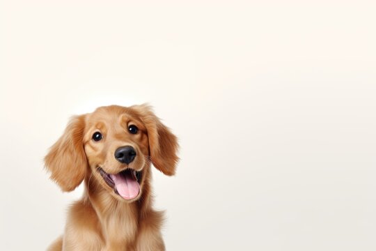 cute dog on white background, AI Generated