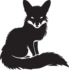 fox cub vector silhouette Illustration