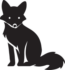 fox cub vector silhouette Illustration