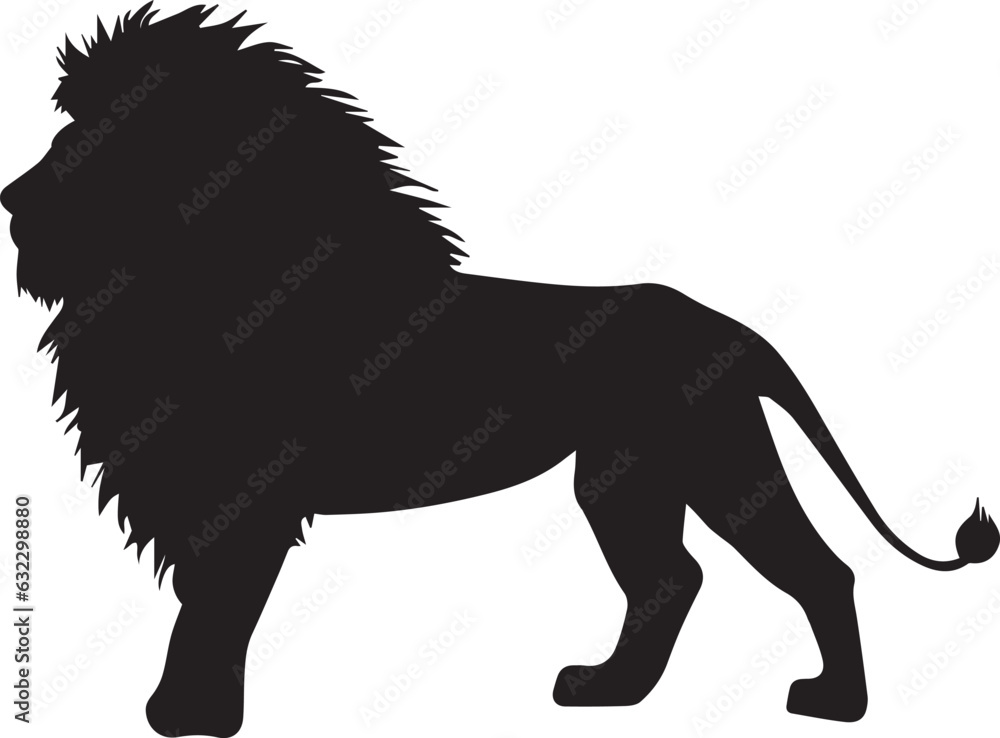 Wall mural lion vector silhouette, big lion vector silhouette illustration