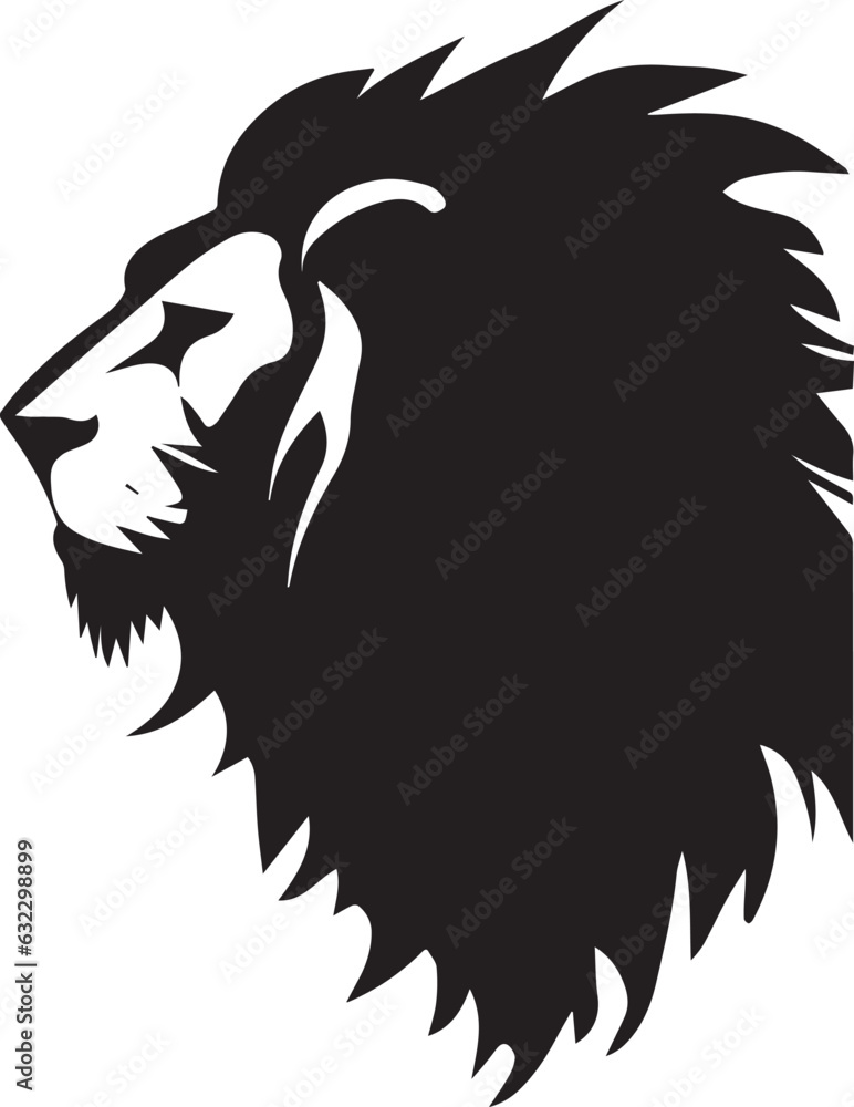 Wall mural Lion vector silhouette, Big lion vector silhouette illustration