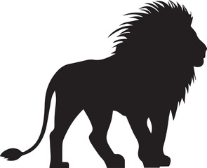 Lion vector silhouette, Big lion vector silhouette illustration