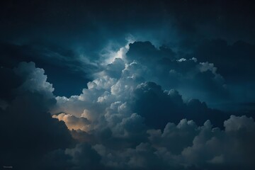 Naklejka na ściany i meble Clouds in the night sky