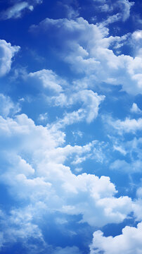 Blue sky cumulus cloudscape phone hd wallpaper ai generated