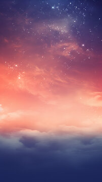 Gradient amber warm colored minimalistic horizon cloudscape hd phone wallpaper ai generated © Vectonessa