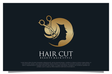 Haircut logo design element vector for your business