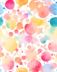 Colorful dots watercolor seamless pattern