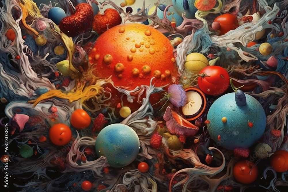 Poster  techniques, and mediums, creating a multi-dimensional and textured composition that blurs the . Generative AI technology.