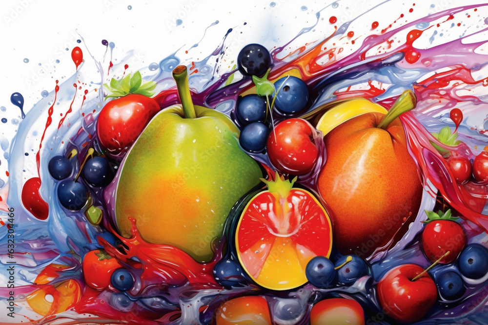 Poster an abstract ink or watercolor painting featuring flowing lines and shapes that evoke the essence and
