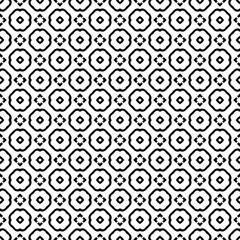 Black and white seamless pattern texture. Greyscale ornamental graphic design. Mosaic ornaments. Pattern template. Vector illustration. EPS10.