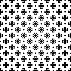 Black and white seamless pattern texture. Greyscale ornamental graphic design. Mosaic ornaments. Pattern template. Vector illustration. EPS10.