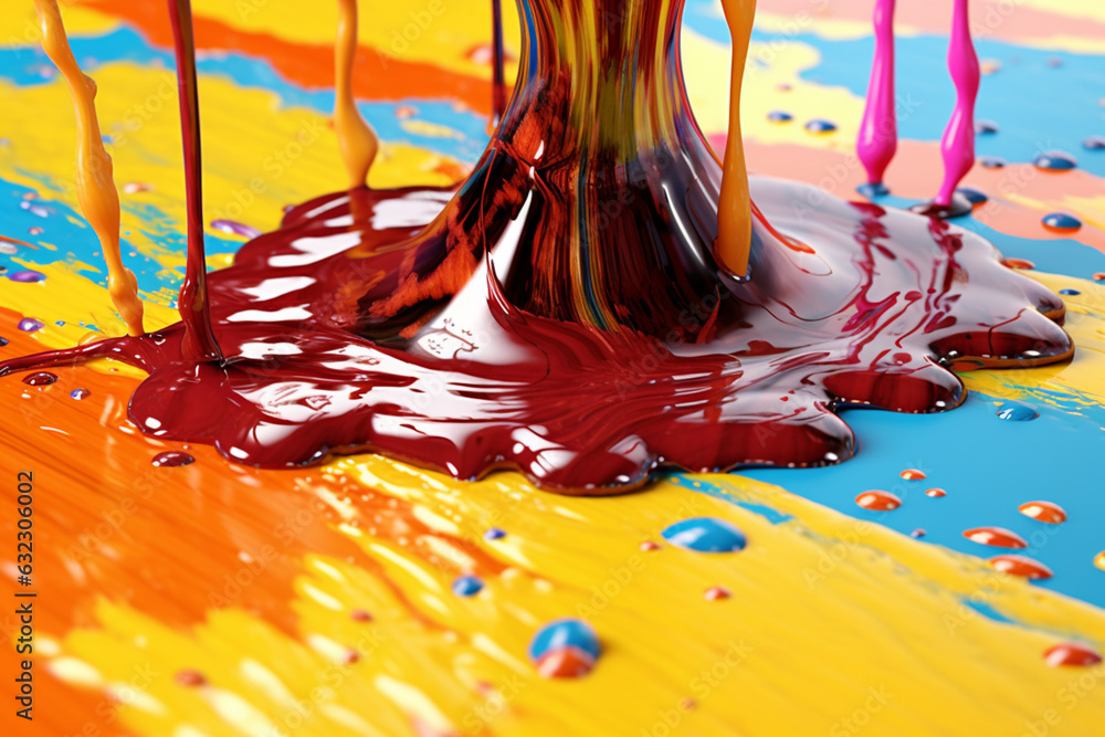 Aufkleber an abstract surreal photograph of a date splashed in bright paint, symbolizing freshness and health.