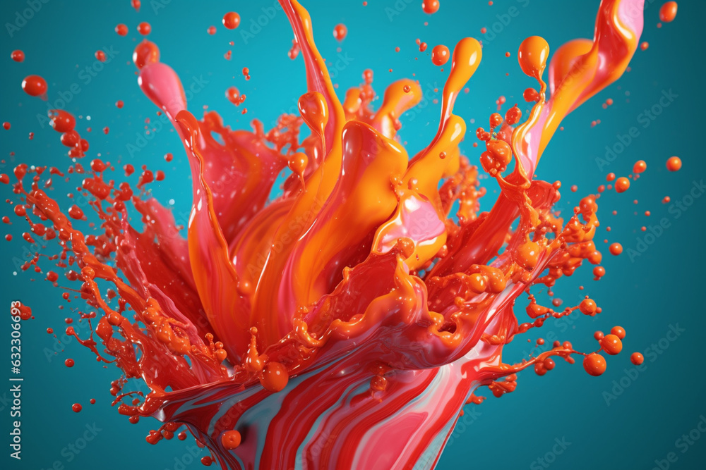 Aufkleber an abstract surreal photograph of a yopo (anadenanthera spp.) splashed in bright paint, generative a