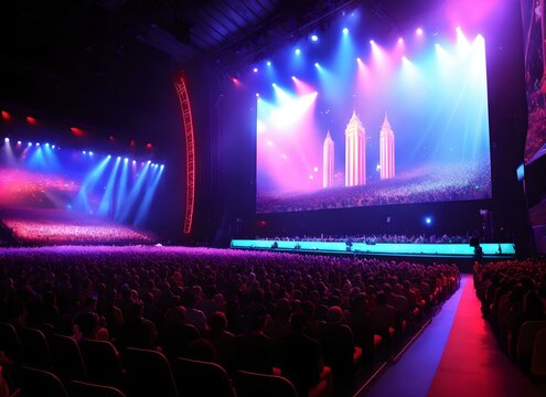 A crowded auditorium during a live event