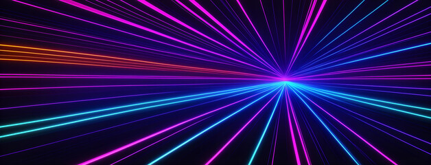 Obraz premium Purple and blue light against a black background