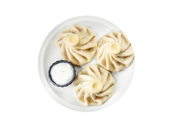 khinkali dumpling stuffed meat meal food snack on the table copy space food background rustic top view