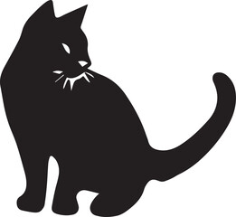 Cat vector silhouette