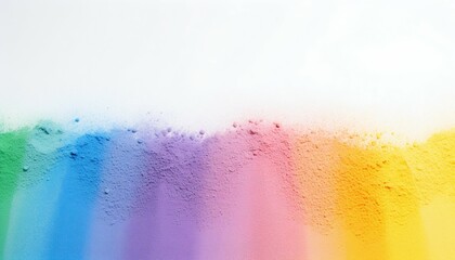 Stripes of Rainbow Coloured Sand Isolated on White Background. Generative ai