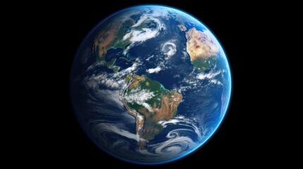 Fototapeta premium Planet Earth, view from space isolated on dark background