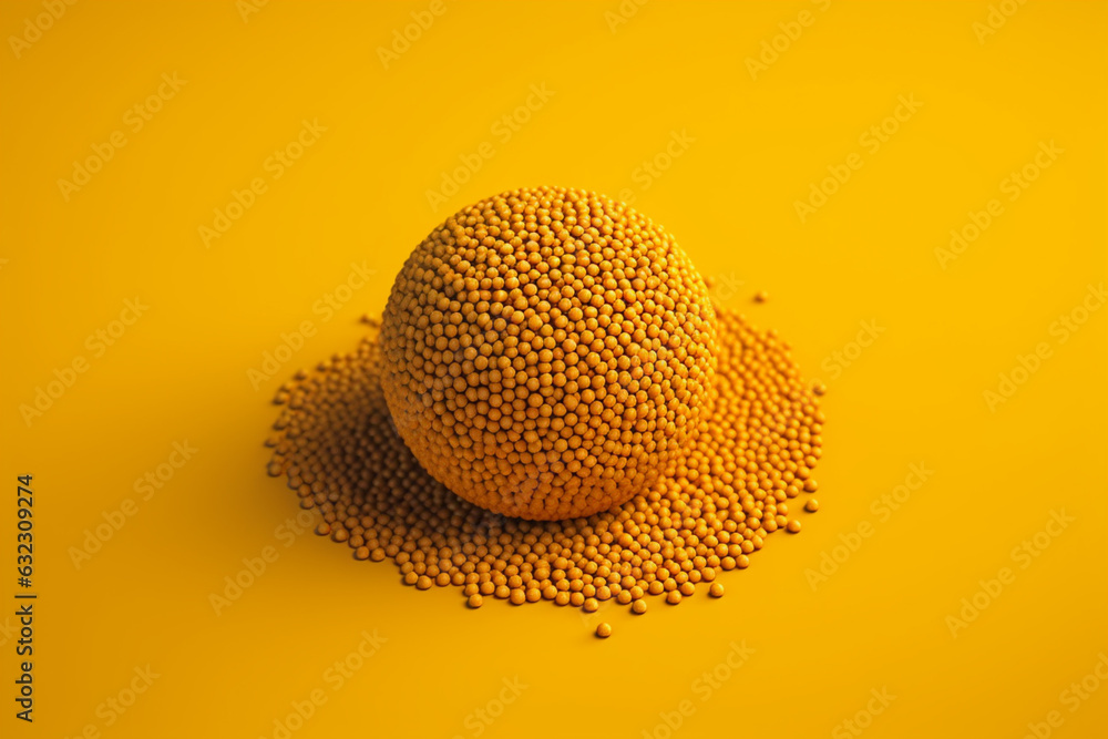 Aufkleber An image showcasing mustard seeds, with their small round shape and distinct yellowish color.  Generative AI technology.