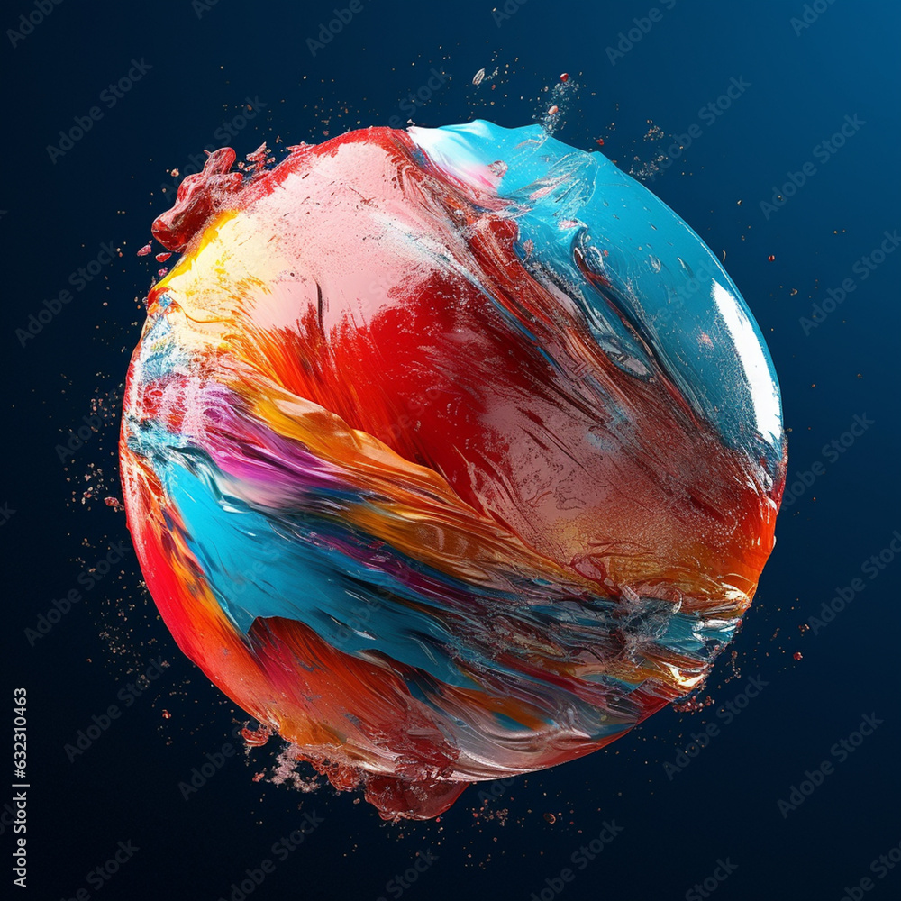 Leinwandbilder an abstract surreal photograph of a moonstone splashed in bright paint. generative ai technology.