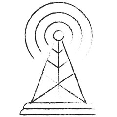 Fototapeta premium Vector hand drawn Antenna illustration