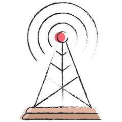 Fototapeta premium Vector hand drawn Antenna illustration
