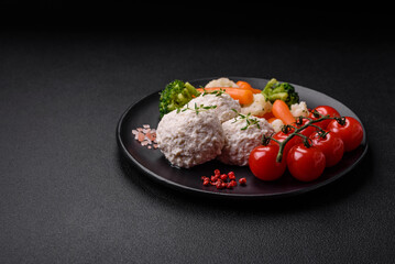 Delicious healthy steamed chicken cutlets or minced meatballs