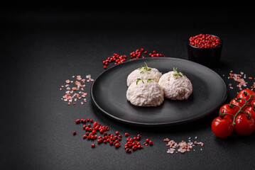 Delicious healthy steamed chicken cutlets or minced meatballs