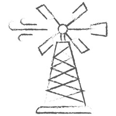 Fototapeta na wymiar Vector hand drawn Windmill illustration