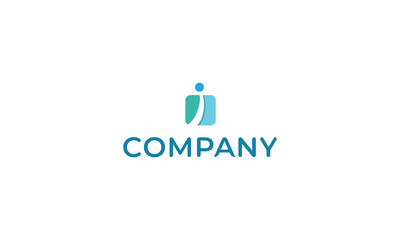 Letter i creative square logo