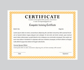 Certificate Design Template |  Vector illustration | Vector