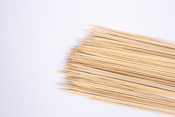 bamboo skewers isolated on white background