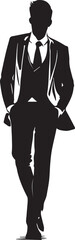 Stylish man vector silhouette illustration