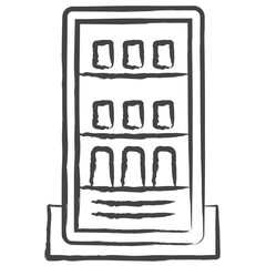 Vector hand drawn Refrigerator illustration