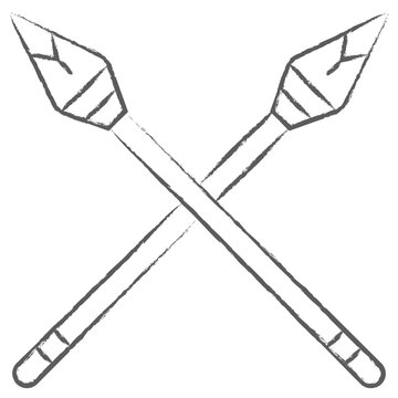 Vector hand drawn Spear illustration