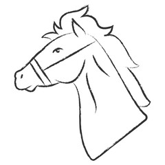 Vector hand drawn Horse face illustration