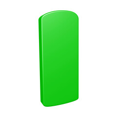 3D alphabet letter i in green color for education and text concept