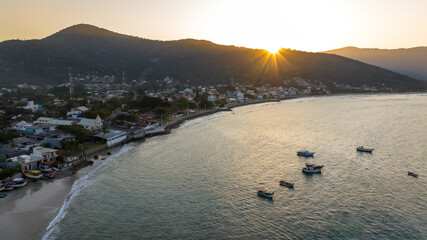Florianopolis, Armação beach, aerial view. Santa Catarina. © marabelo