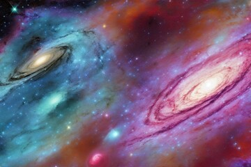 wallpaper,Cosmic space scene with many colors, generative ai